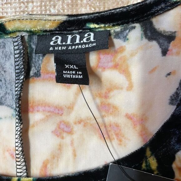 a.n.a women’s plus size black floral, multicolor blouse. Size XXL. NWT - Picture 6 of 10